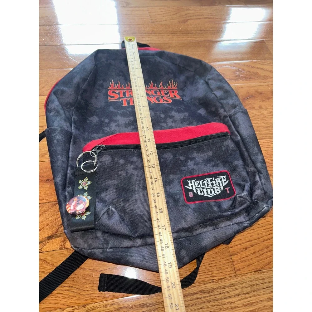 Bioworld Stranger Things Hellfire Club Backpack Grey Red Acid Wash